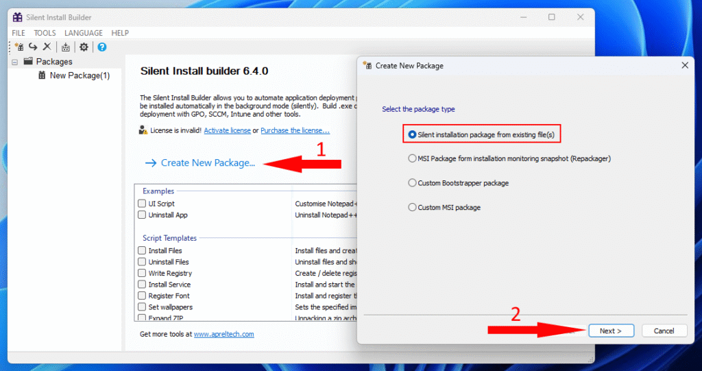 Silent Install Builder 6 exe to msi